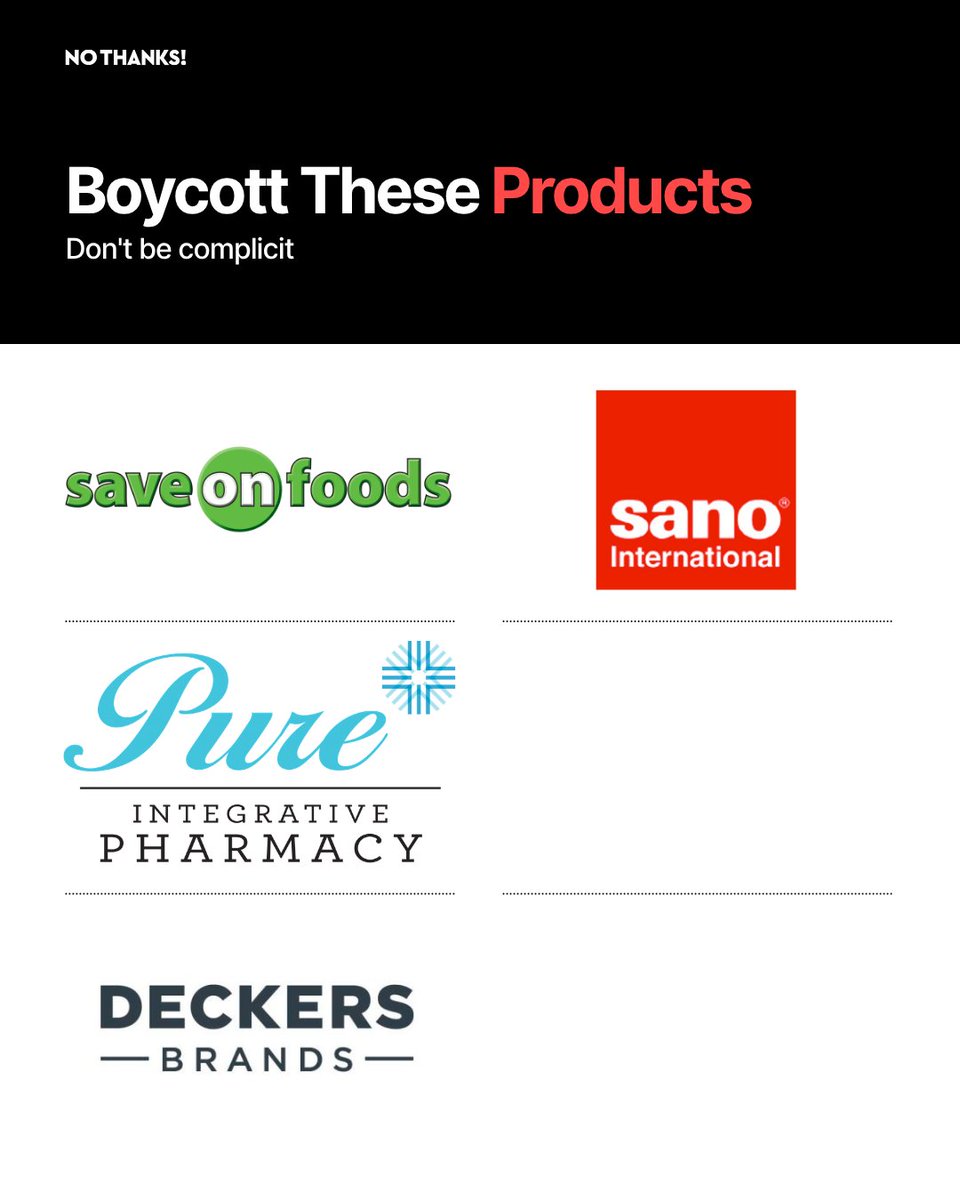 NoThanksBoycott's tweet photo. New boycotts added to the list! Every conscious choice counts. Share the word, spread awareness, and let's keep building collective power for Palestine, Sudan, Congo, and beyond. https://t.co/ix47urNhh0