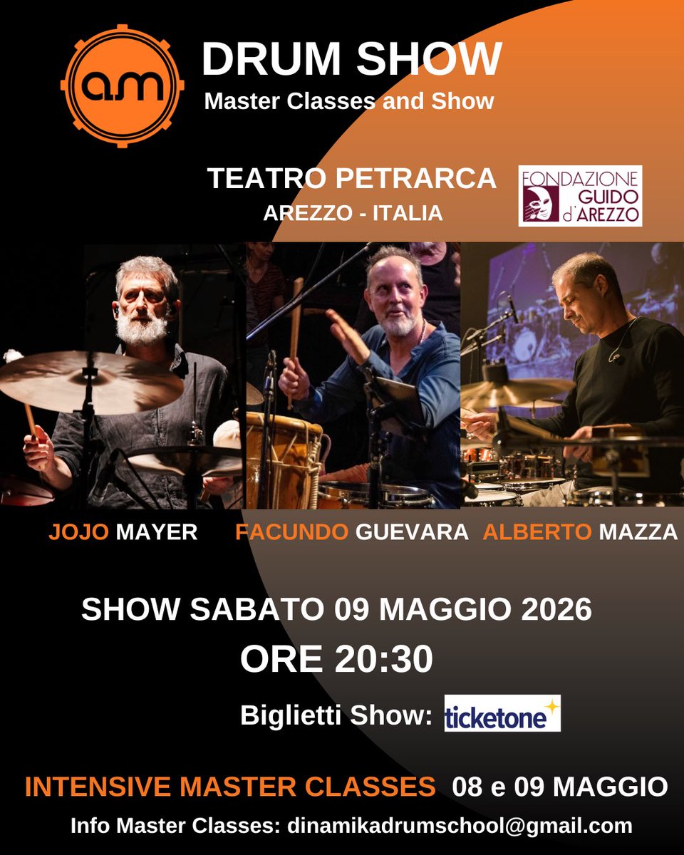 AlbertoMazza15's tweet photo. Es una enorme emoción presentarles mi nuevo proyecto AM DRUM SHOW, una versión renovada y personalizada de lo que fue por dos años el Dinamika International Drum Fest.

JOJO MAYER, proyecto ME / MACHINE

ALBERTO MAZZA y FACUNDO GUEVARA, proyecto MUSIC CONVERSATION

#amdrumshow https://t.co/KzkBp5xWmE