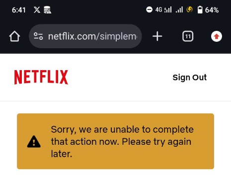 MeritBellove's tweet photo. @NetflixNaija I have been trying to update my payment for hours now and it's not working,I have checked and all my details are correct, what could be the problem ?. I have been getting this same response for hours now https://t.co/XULaIfSRBC