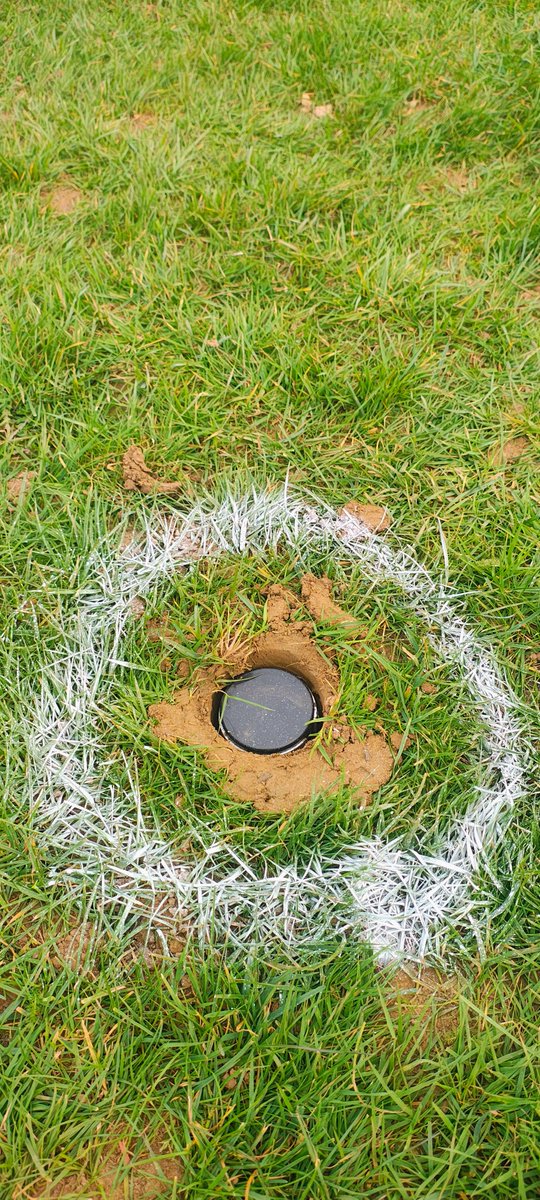 ChurtLife's tweet photo. What are these numerous holes with a metal pipe and plastic cover for at the recreation ground in Churt?

@ChurtParish https://t.co/pUoEBf2A25