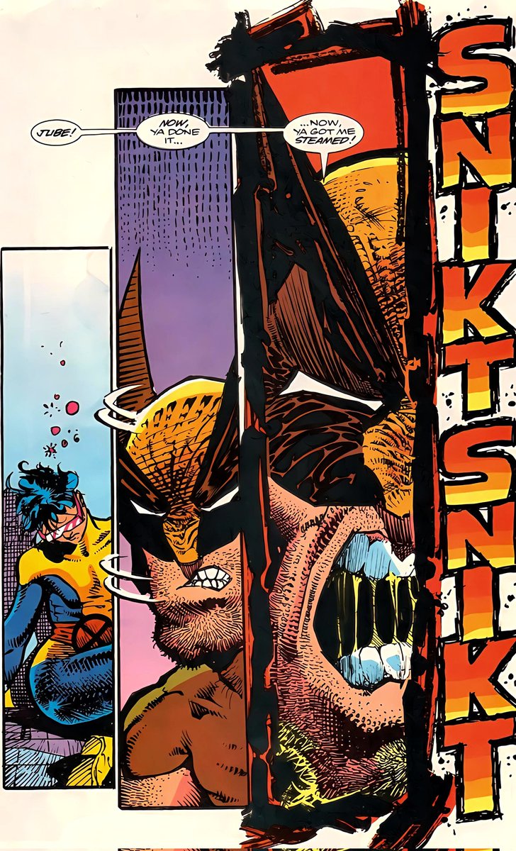 EmpressCarri's tweet image. Just one more for the legend #SamKieth - Adore these panels &amp;amp; comic cover he did from the promotional Wolverine Marvel Collectors Edition in 1992. He did Jubilee justice as well. God speed Sam. You are deeply missed. 💙💛🕊✨️ #Wolverine #WeaponX #Jubilee #MarvelComics