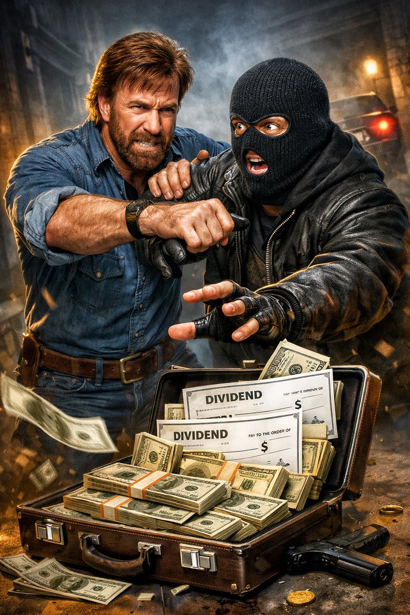 Dividend_Ken's tweet image. Chuck Norris stopping one more robber from stealing dividends, before leaving us. 

R.I.P to Chuck Norris. 

It is reported that he is leaving behind a $70 million fortune. 

What would you do with $70 million? 

#walkertexasranger #dividends #generationalwealth
