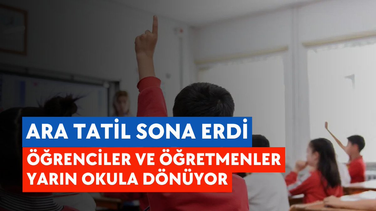 Ara tatil sona erdi: Öğrenciler ve öğretmenler yarın okula dönüyor

kanalordu.com/ara-tatil-sona…