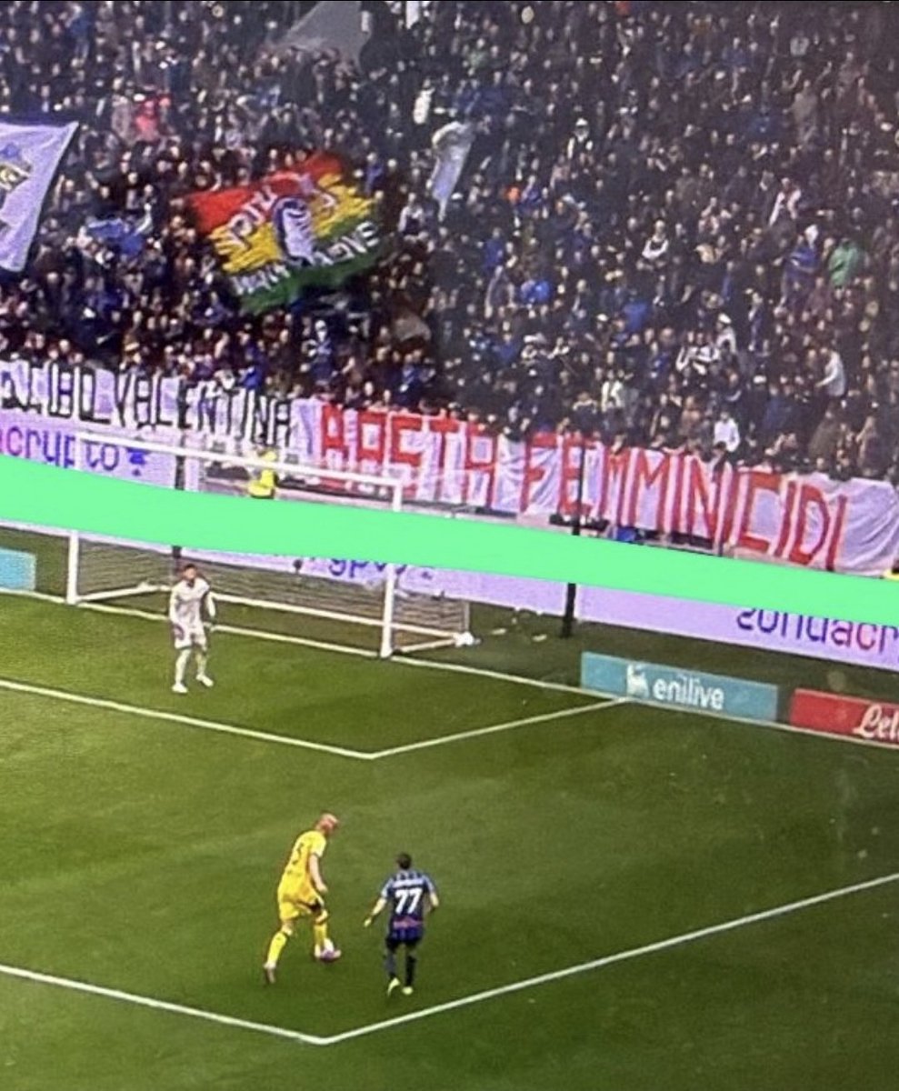 "Chega de feminicídios". 

O apelo da torcida da Atalanta durante o jogo contra o Verona, numa semana em que Bérgamo foi abalada pela morte de Valentina Sarto, 41 anos, esfaqueada pelo marido.