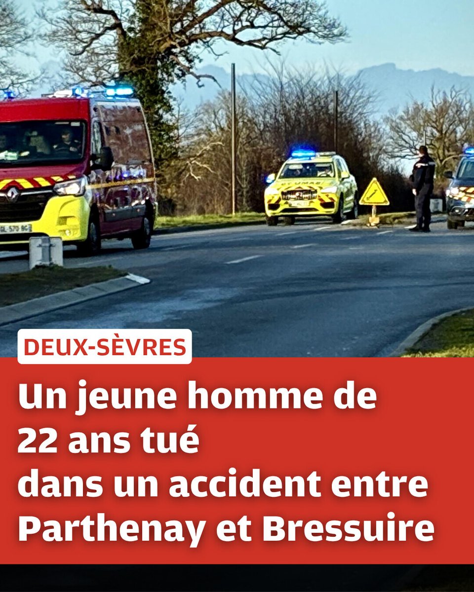 🚨 Deux-Sèvres : un jeune homme de 22 ans tué dans un accident entre Parthenay et Bressuire➡️ l.lanouvellerepublique.fr/XQD