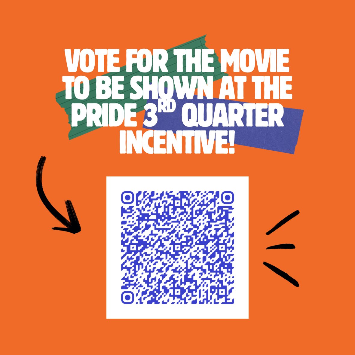 Attention students and staff! Please vote for what movie our PRIDE Committee should show at our 3rd quarter incentive. Thank you!

forms.gle/ZgFuPXw5MtJqQc…