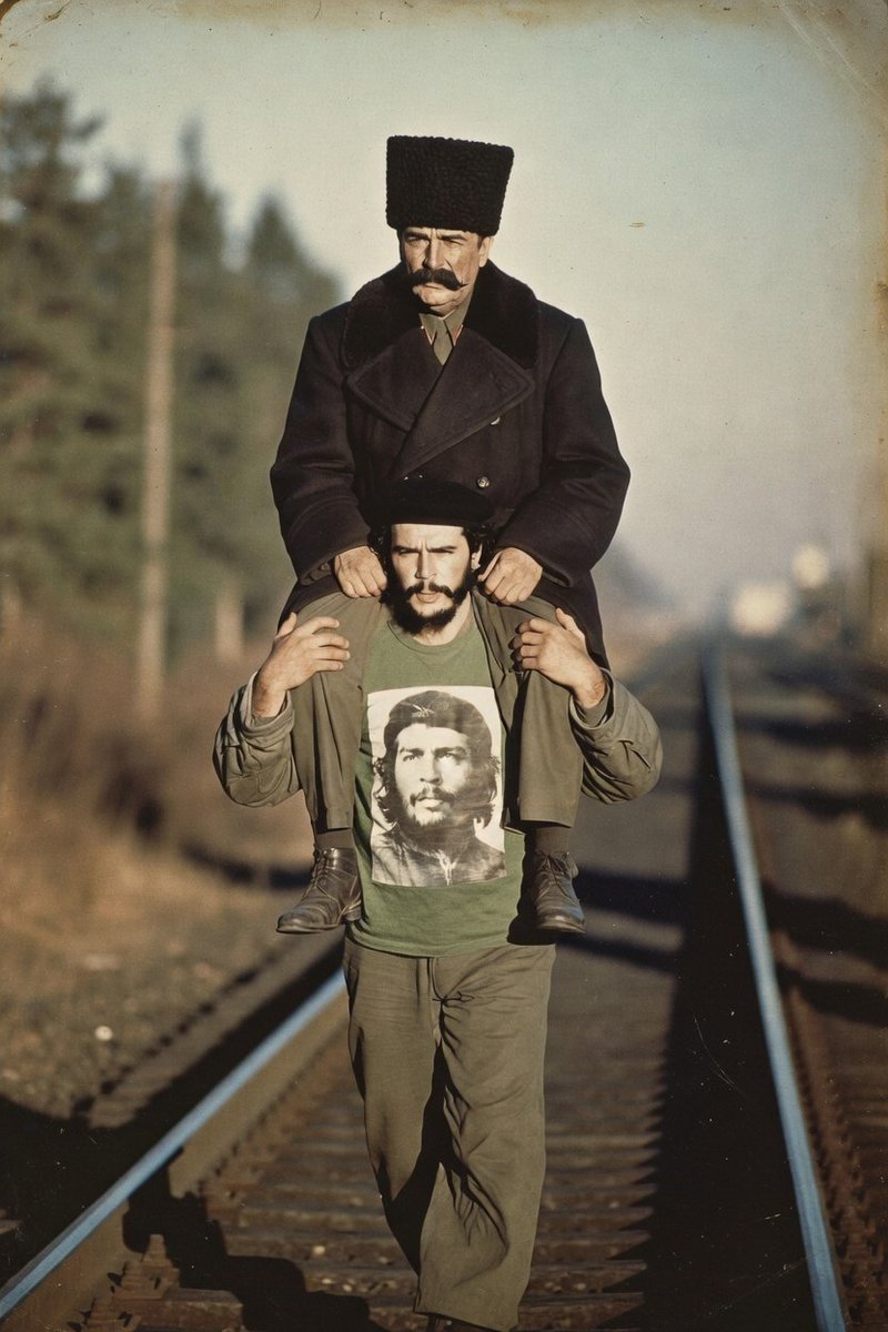 haivistolasta's tweet photo. Sono appena tornato dal seggio, ho dovuto camminare per 855 kilometri sui binari perché lo Stato non mi pagava il treno in prima classe da Zurigo a Roma.

Il tutto portando in spalla il mio nonno partigiano che ci teneva a votare NO, perché lo dice Elio Germano.

Un nostro selfie https://t.co/cxYW8mI3Mp