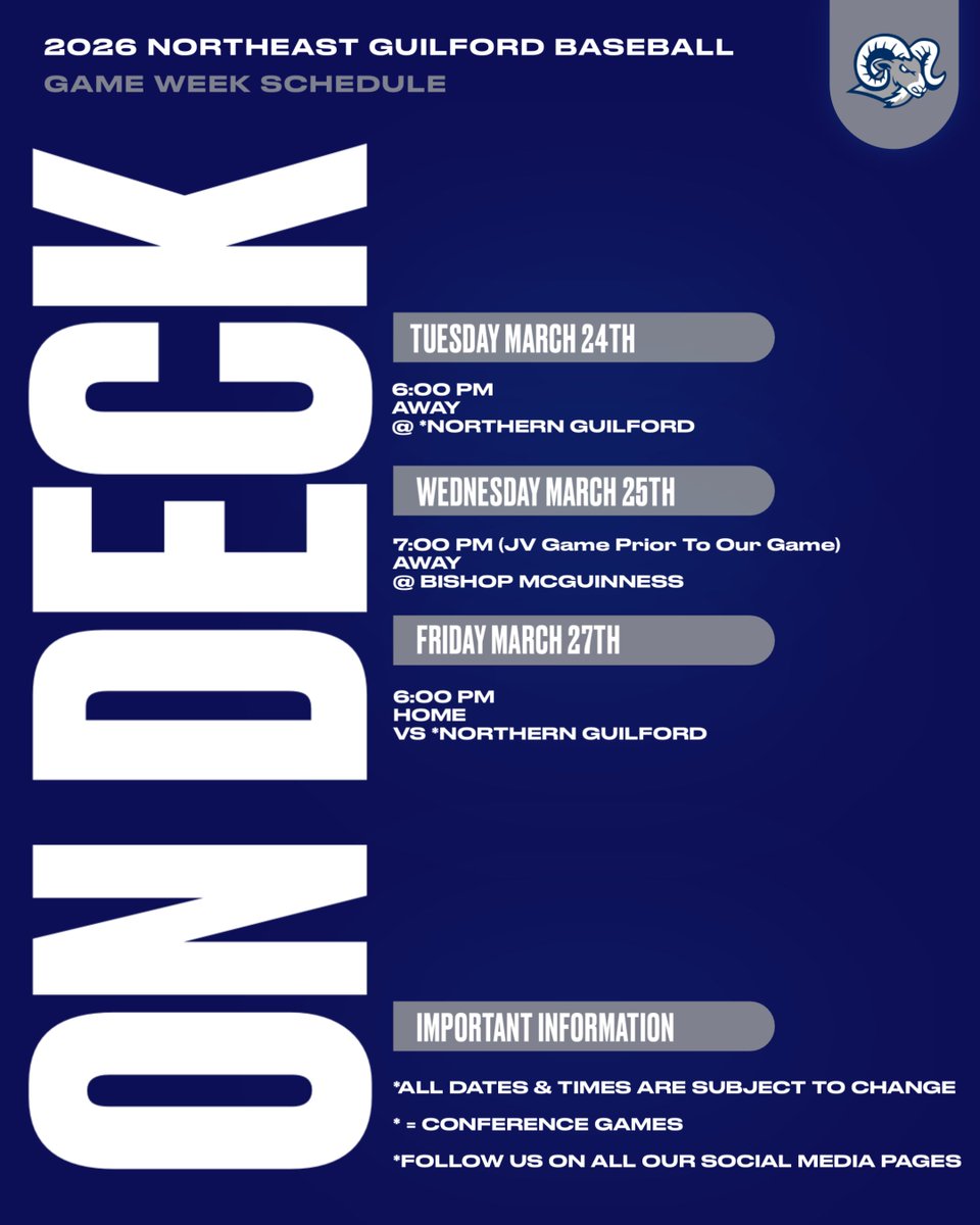 Northeast Guilford Rams Baseball tweet media