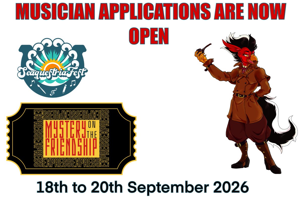 Seaquestriafest's tweet photo. Come one come all and apply to be a part of our Seaquestriafest 2026 Wave Rave!!! Click the link below.
https://t.co/qXtsSPnGrc https://t.co/12WfrQSkR3