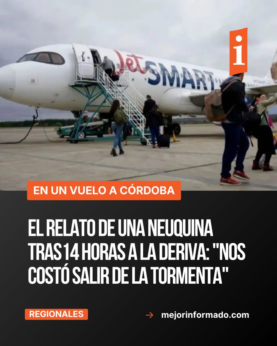 🚨 Escándalo total en el aire: 14 horas a la deriva para llegar a Córdoba

✈️ Un vuelo de JetSmart que partió el viernes a las 20:50 desde Aeroparque hacia Córdoba terminó en una odisea. Los pasajeros sobrevolaron tormentas eléctricas y recorrieron el país de norte a sur antes de
