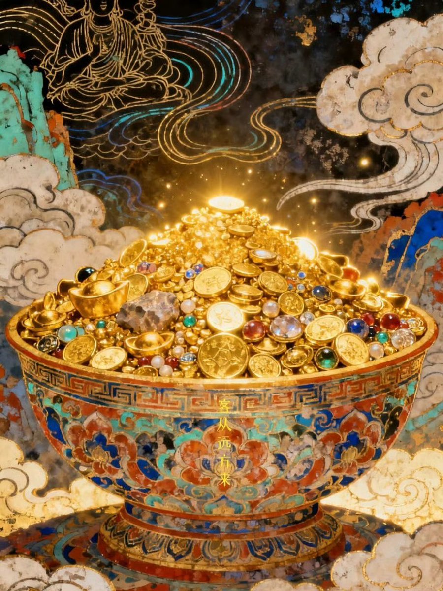 大金碗，金光闪闪，祥瑞之兆，聚财生宝，快来取“财”，恭祝所有人，八方财来。