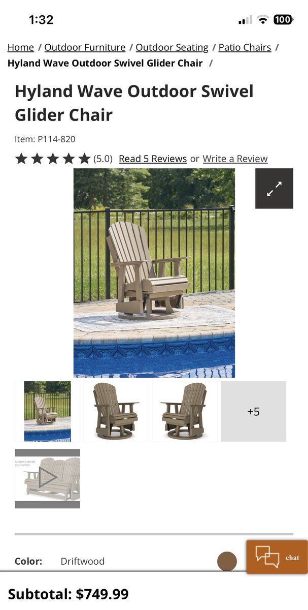 bill_geary's tweet photo. I bought this chair and a couch from @AshleyHomeStore in Jacksonville Florida.  Very happy with the couch, but this chair is trash. I would never buy it again. https://t.co/mew0Zuqid4