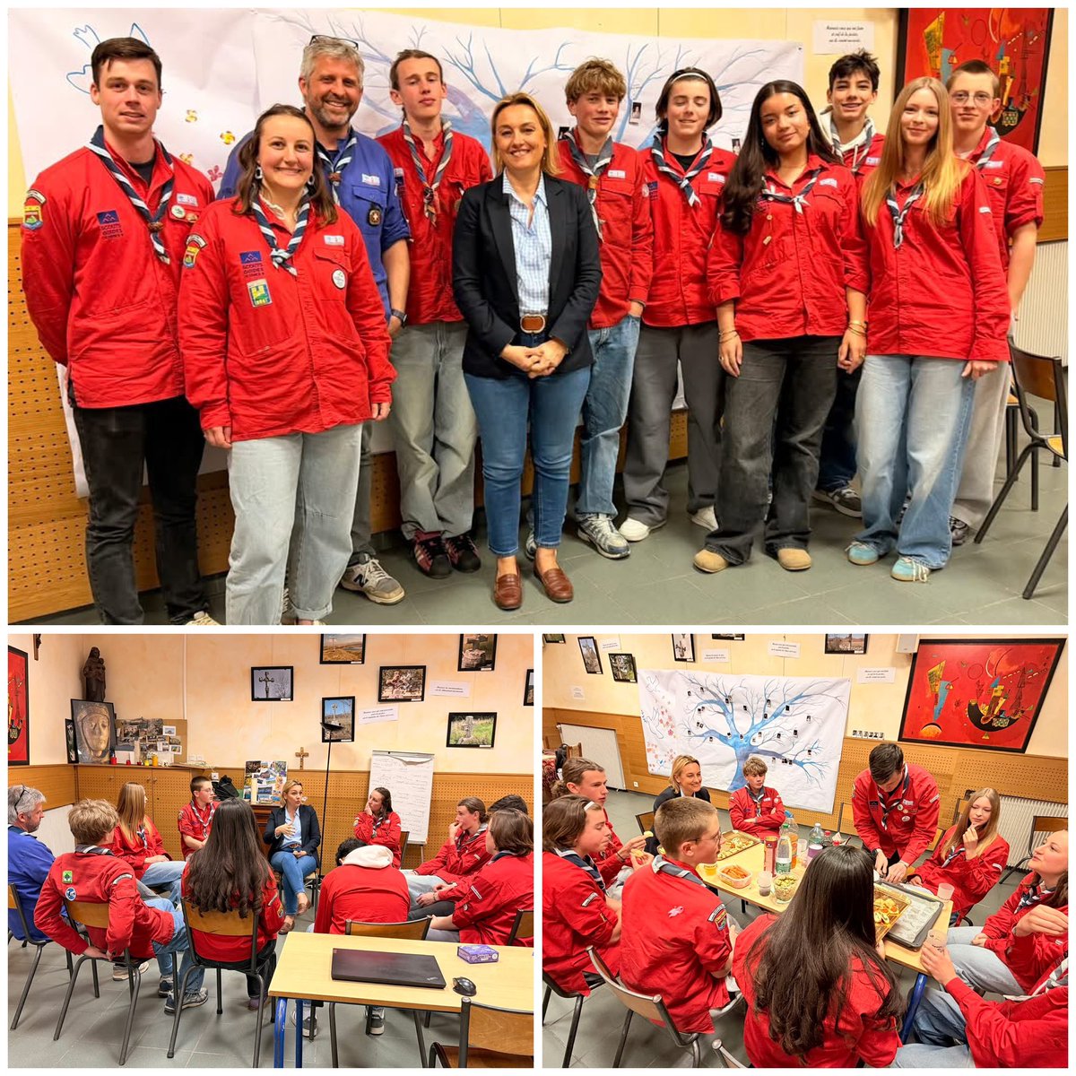 DelphLingemann's tweet photo. À Aubière, belle soirée avec les Scouts et Guides de France Arverne. Des échanges sincères avec des jeunes engagés autour du scoutisme, de la citoyenneté et de nos différences. Des valeurs essentielles pour construire les citoyens de demain. https://t.co/NCOu0vYKqu