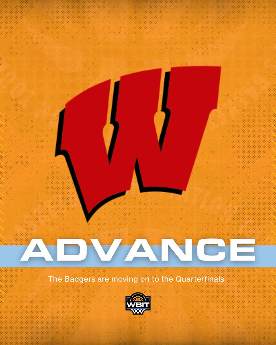 👏 <a href="/BadgerWBB/">Wisconsin Women’s Basketball</a> is headed to the Quarterfinals!

#ElevateTheGame x #WBIT2026