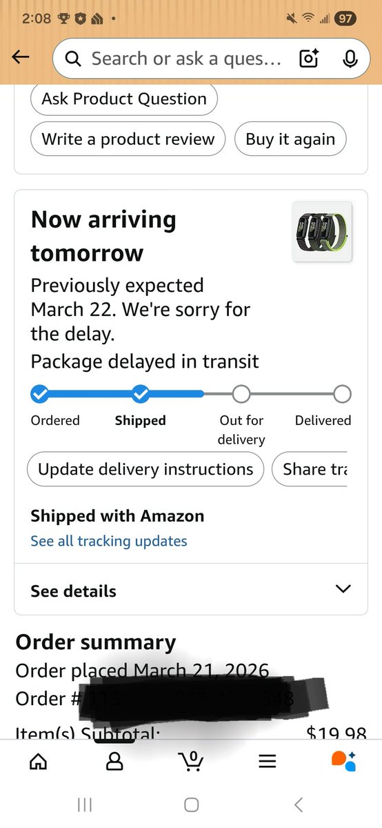 mutt7469's tweet photo. Seriously @amazon why yet again one of my items ordered is delayed yet again! Get this figured out and call the customer! #unsatisfied #poorcustomerservice https://t.co/wVd1gYNYjz