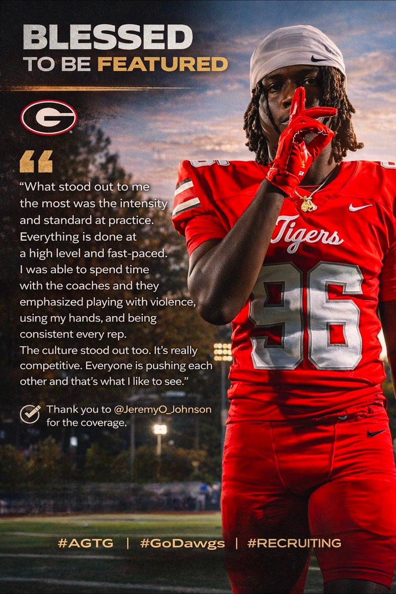 felix_gehrig's tweet image. Blessed to be in an article after my visit to @georgia.
What stood out most was the intensity and standard at practice. Everything is done at a high level.
Thank you @JeremyO_Johnson for the coverage.
#AGTG #GoDawgs #Recruiting

@ArcherTigersFB @_Coach_Williams @Coach_Smith547