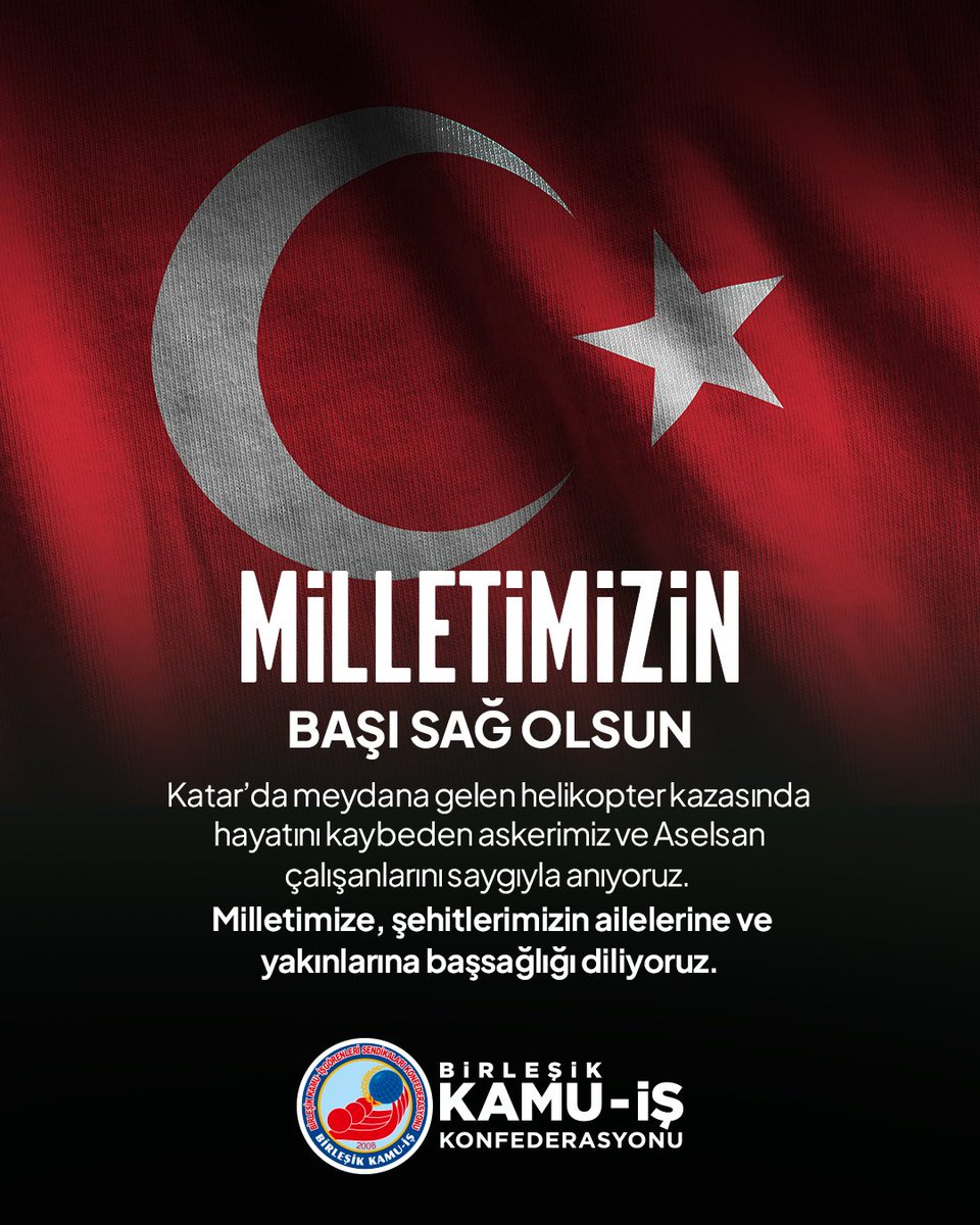 MİLLETİMİZİN BAŞI SAĞ OLSUN

Katar'da meydana gelen helikopter kazasında hayatını kaybeden askerimiz ve Aselsan çalışanlarını saygıyla anıyoruz.

Milletimize, şehitlerimizin ailelerine ve yakınlarına başsağlığı diliyoruz.