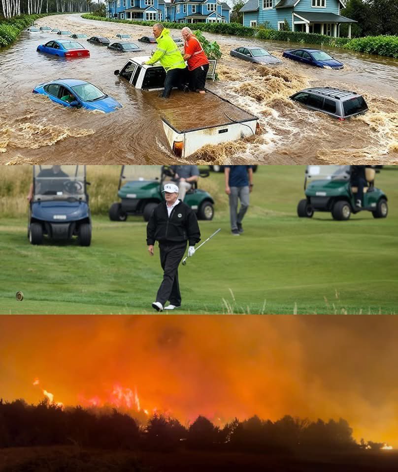 Hawaii is facing its worst flooding in over 2 decades. Over 5,500 people evacuated.

Nebraska is facing historic wildfires. Over 800,000 acres burned.

The country is facing one disaster after another, and President Trump, well…he’s golfing.

America First.