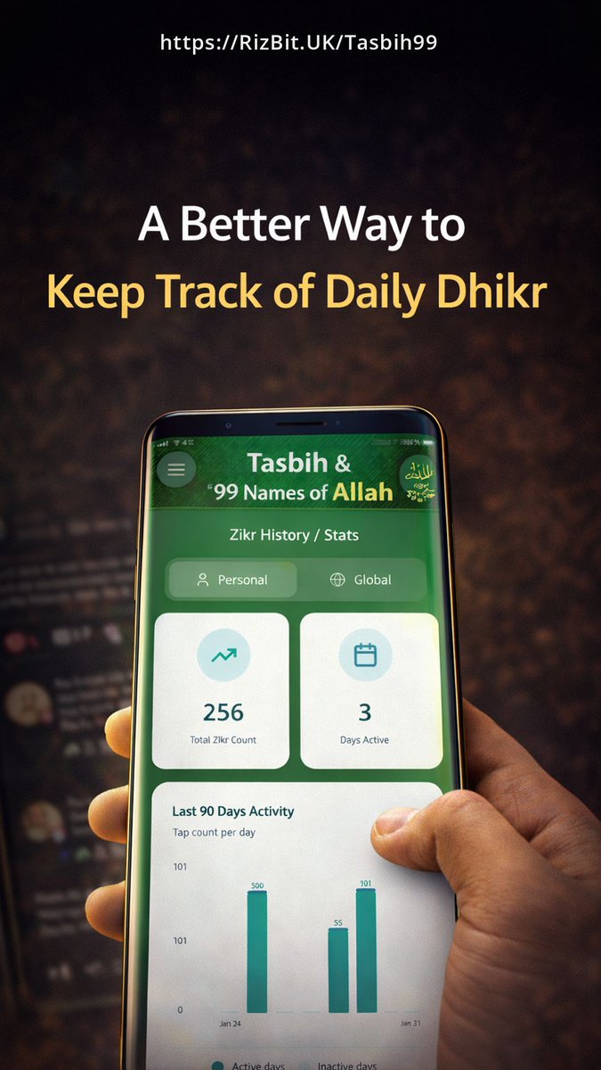 RizbITUK's tweet image. Elevate your spiritual journey! 🙏 Get the FREE Tasbih &amp;amp; 99 Names of Allah app. Dhikr, learn Allah's names, read Hadith, track stats. Easy &amp;amp; educational for all Muslims! Download now: rizbit.uk/tasbih99 #IslamicApp #MuslimApp #Tasbih #Dhikr #99NamesOfAllah #Hadith #Islam