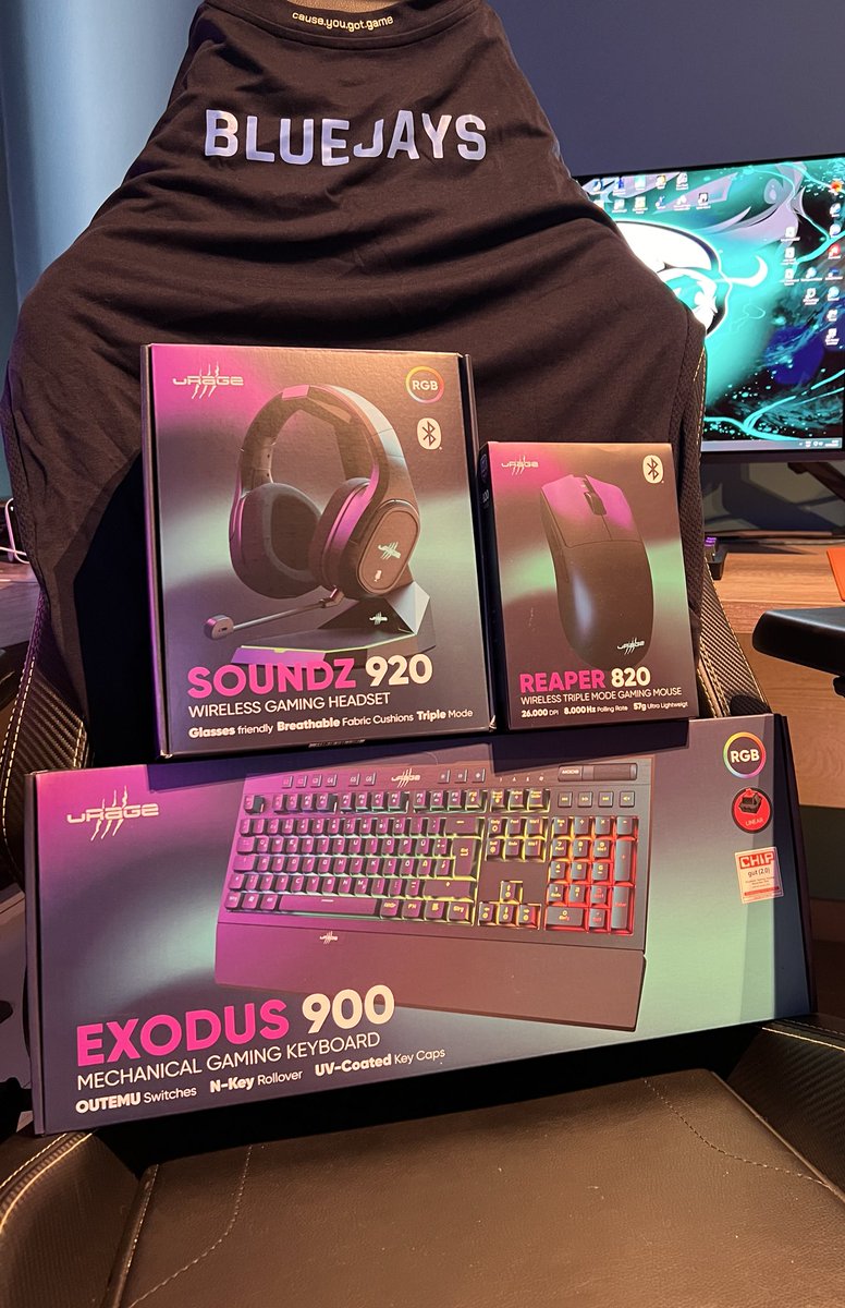 real1seRRR's tweet photo. Thank you @BLUEJAYS_Sports for providing us the latest uRage peripherals.

Ready to grind the new act!

#feelblue 💙 https://t.co/buB6MfeqVr