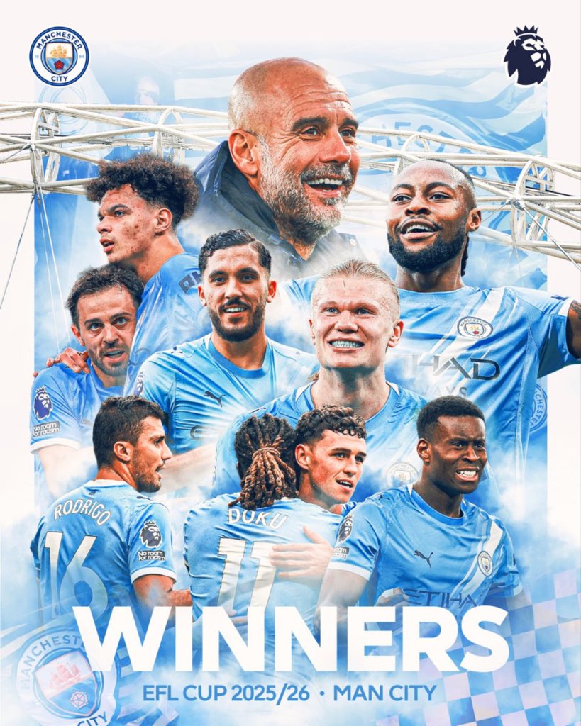 MedievalPrem's tweet photo. ⚔️ THE HORN SOUNDS TO MARK THE END

At Wembley Stadium, House Manchester City (@ManCity) are crowned champions after a dominant display, overcoming House Arsenal (@Arsenal) to claim the Carabao Cup.

#CarabaoCupFinal

📸 via @premierleague https://t.co/IXRWdhqk1Y