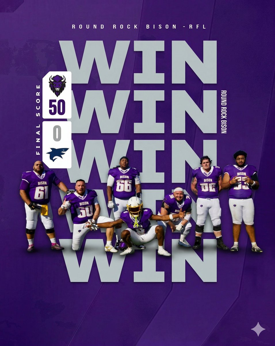 roundrockbison's tweet photo. Round Rock Bison opened the RFL season with a win over the South Texas Sharks 50-0. https://t.co/ddfXwjtqbO