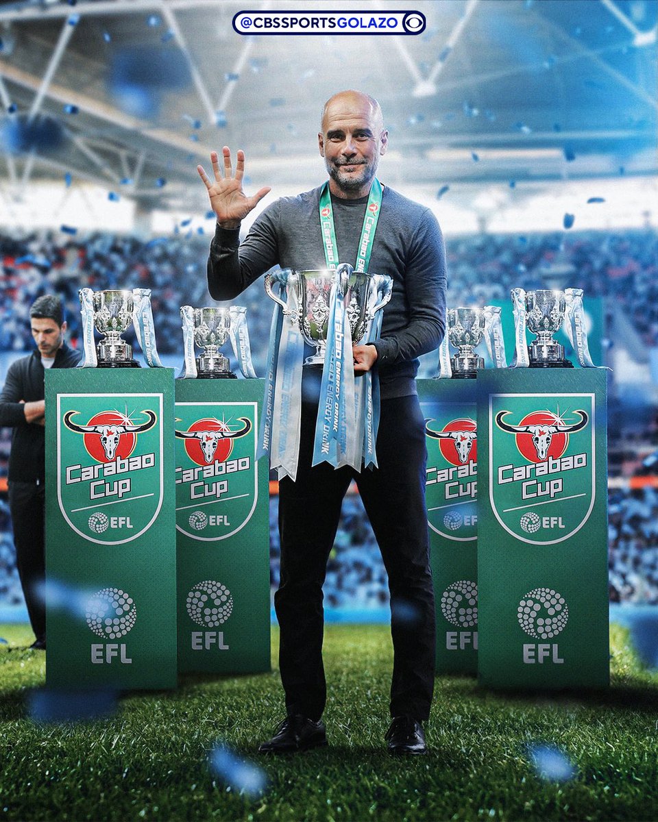 Pep Guardiola wins his fifth Carabao Cup with Manchester City 👏