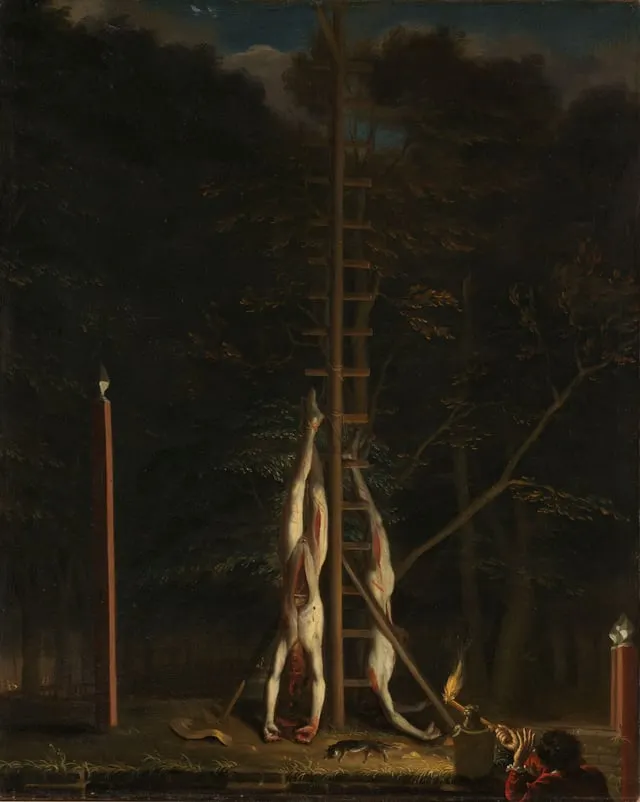 RochusWeissmann's tweet photo. @C0bb1ep0t @mordownik4u The Corpses of the De Witt Brothers, Jan de Baen https://t.co/YCS3oIcvmR