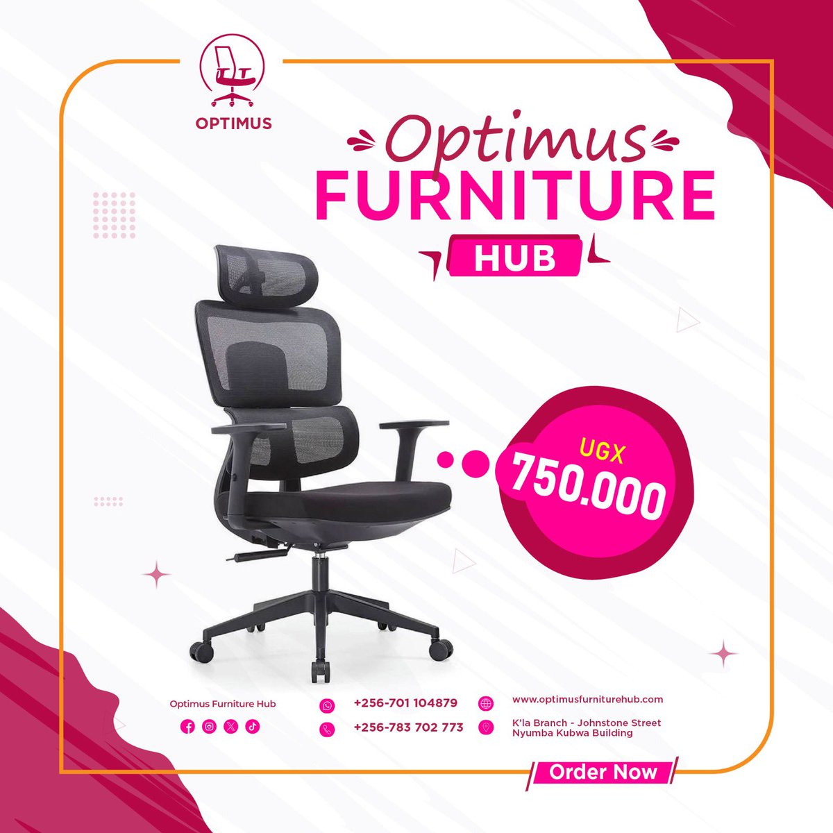 hub_optimus's tweet photo. Never RULE us out as far as quality office furniture is concerned. Imagine for only 750,000ugx you could grab this ergonomic lumbar supported mesh chair with adjustable height and arms plus a breathable back. You can check more of this from 

https://t.co/0BrozDGIcU
#office #officechair #uganda #kampala #instamood