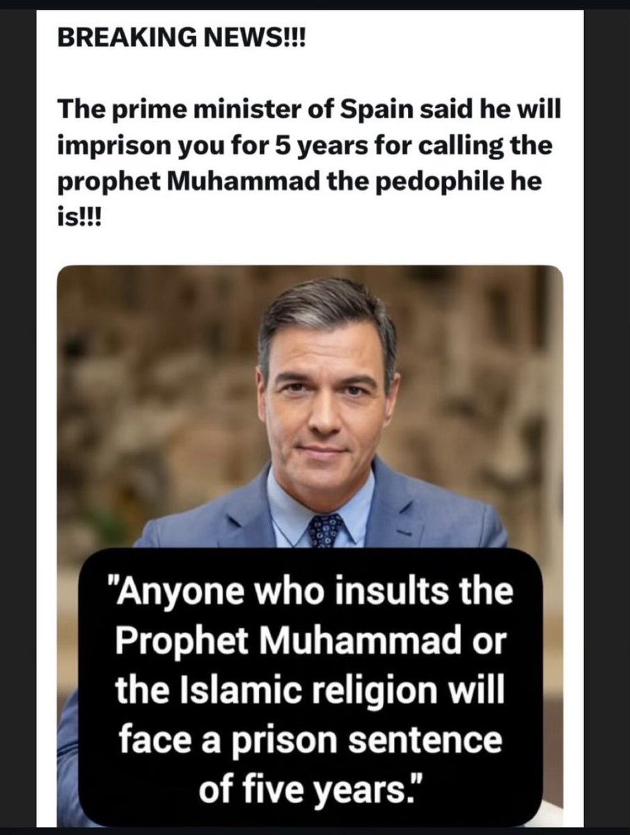 AmboLukeambo's tweet photo. @sanchezcastejon F you and F Islam https://t.co/ERSJnhdxD3