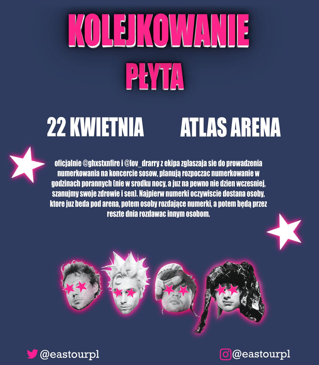eastourpl's tweet image. Informacje o kolejkowaniu na płytę! 

@ghxstxnfire wraz z @lov_drarry zobowiązały się do poprowadzenia oraz numerowania kolejki na płytę oraz poprosiły nas o przekazanie info dalej 

#5sos #5sosłódź