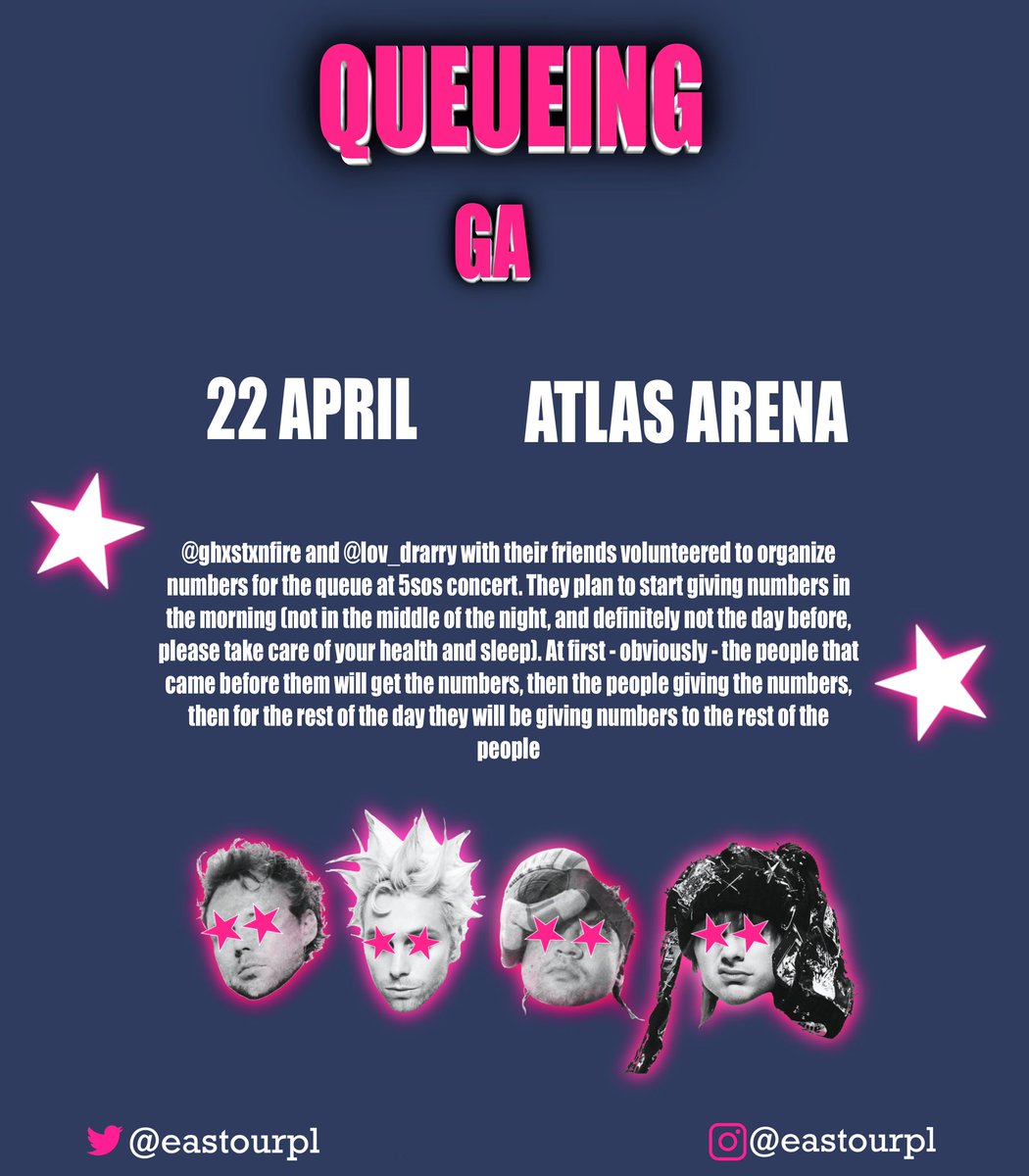 eastourpl's tweet image. Informacje o kolejkowaniu na płytę! 

@ghxstxnfire wraz z @lov_drarry zobowiązały się do poprowadzenia oraz numerowania kolejki na płytę oraz poprosiły nas o przekazanie info dalej 

#5sos #5sosłódź