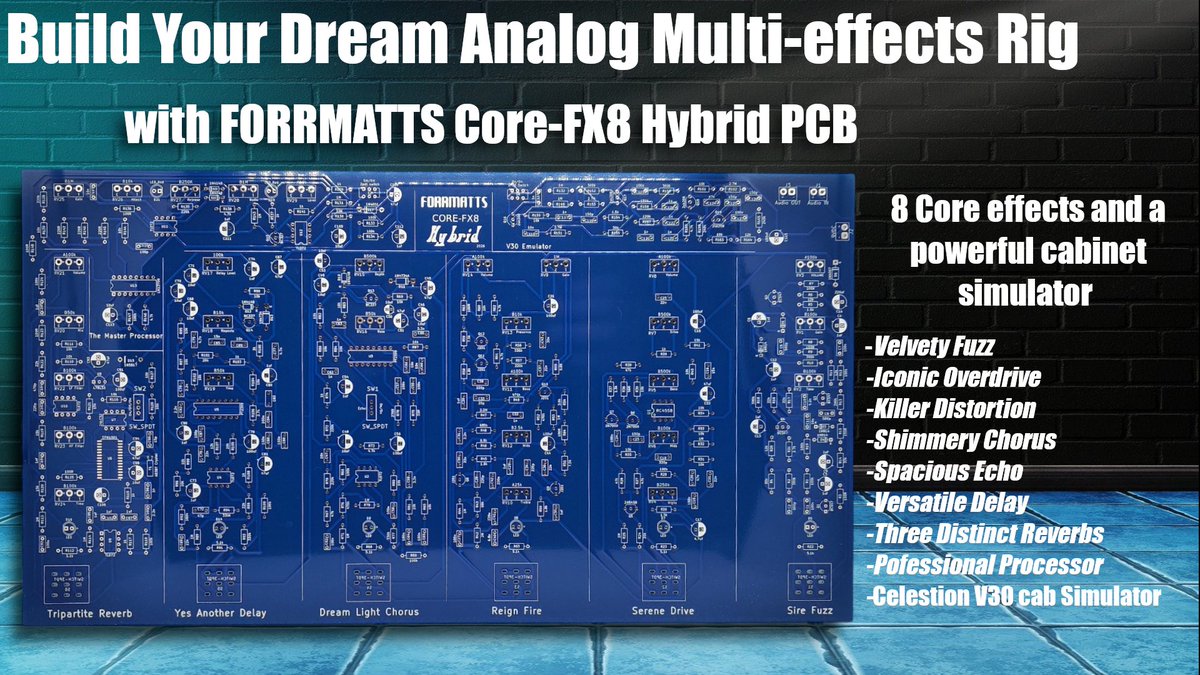 forrmatts's tweet photo. You asked for more - and we delivered! Introducing FORRMATTS CORE-FX8 Hybrid PCB. Only at https://t.co/A9ksOa91Jy 
#diyguitareffects #guitarmultieffects
#diyguitarpedal https://t.co/xW8t7Dogrx