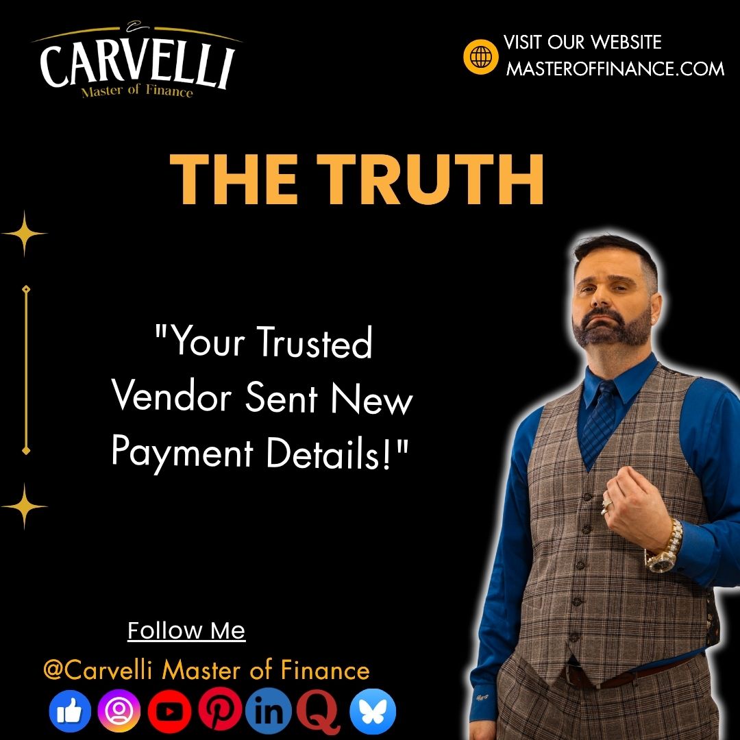 BillyCarvelli's tweet photo. "Your Trusted Vendor Sent New Payment Details!"
Invoice fraud creates fake bills matching real ones, diverting funds to scammers seamlessly. 45% of organizations hit by these vendor impersonations annually.
#carvelli #masteroffinance #truth #invoiceScam #vendorFraud https://t.co/aTFtK2uuKd