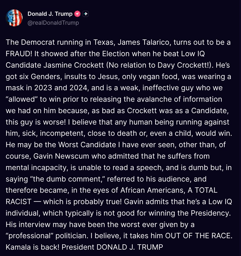 Donald J Trump Posts TruthSocial tweet media