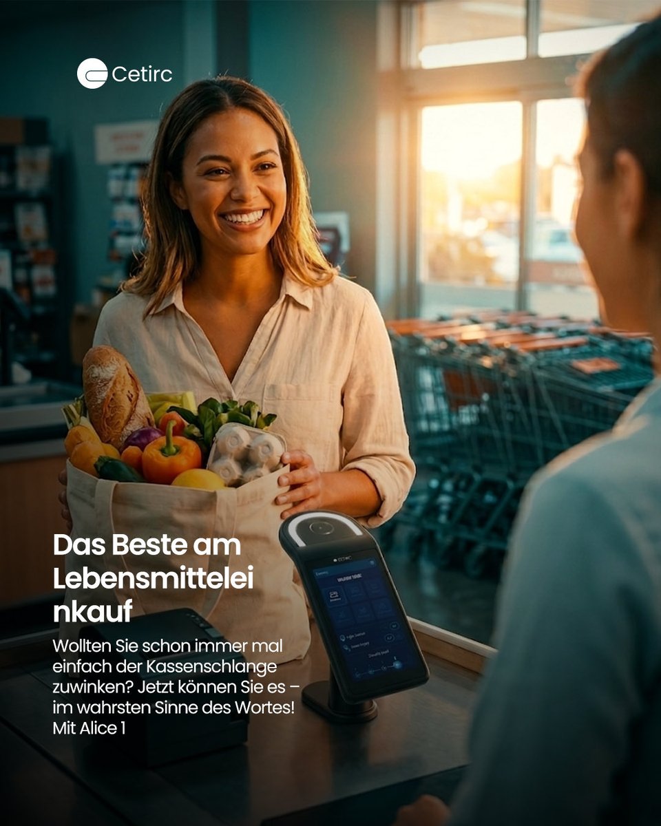 cetirc88's tweet photo. Schlange überspringen. Einfach bezahlen – mit einer Bewegung. 👋
Willkommen in der Zukunft des Bezahlens mit Alice 1. https://t.co/xNGtHXcgXd