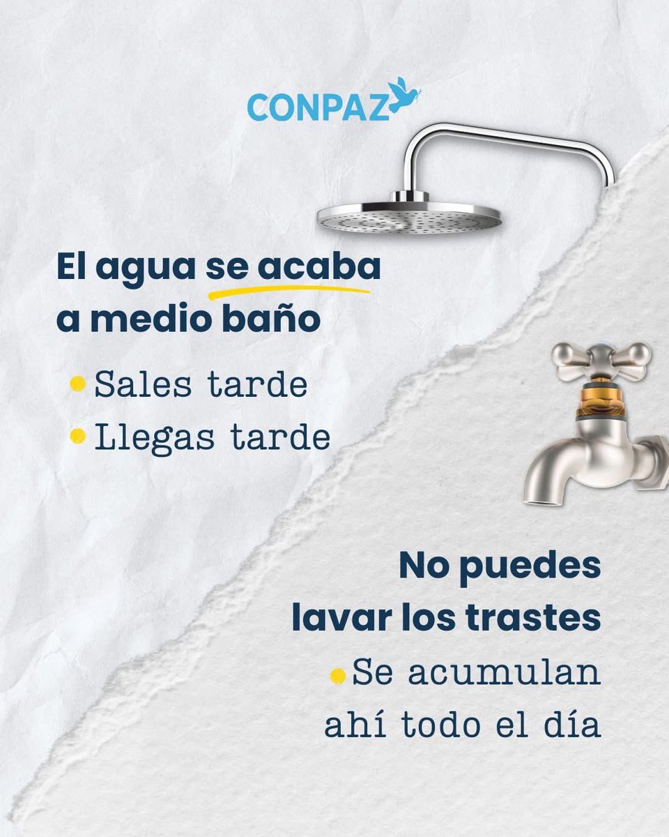 ConsejoPazDgo's tweet photo. El agua 💧 no solo es un recurso, es parte de nuestra paz diaria.
Cuando falta, todo se complica.
Cuidarla también es construir paz 🌿
#DíaMundialDelAgua #CONPAZ https://t.co/mJig0Sc8ce