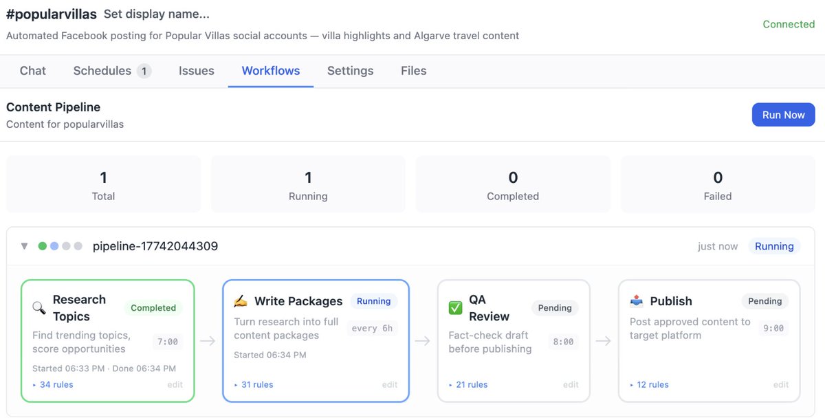 Turning monolithic cron scripts into AI workflows

Migrated my content automation from OpenClaw to Claudebot (openclaw replacement on top of Claude) and solved something that's been bugging me: a single cron job that picks content, formats it, and posts to Facebook — all in one