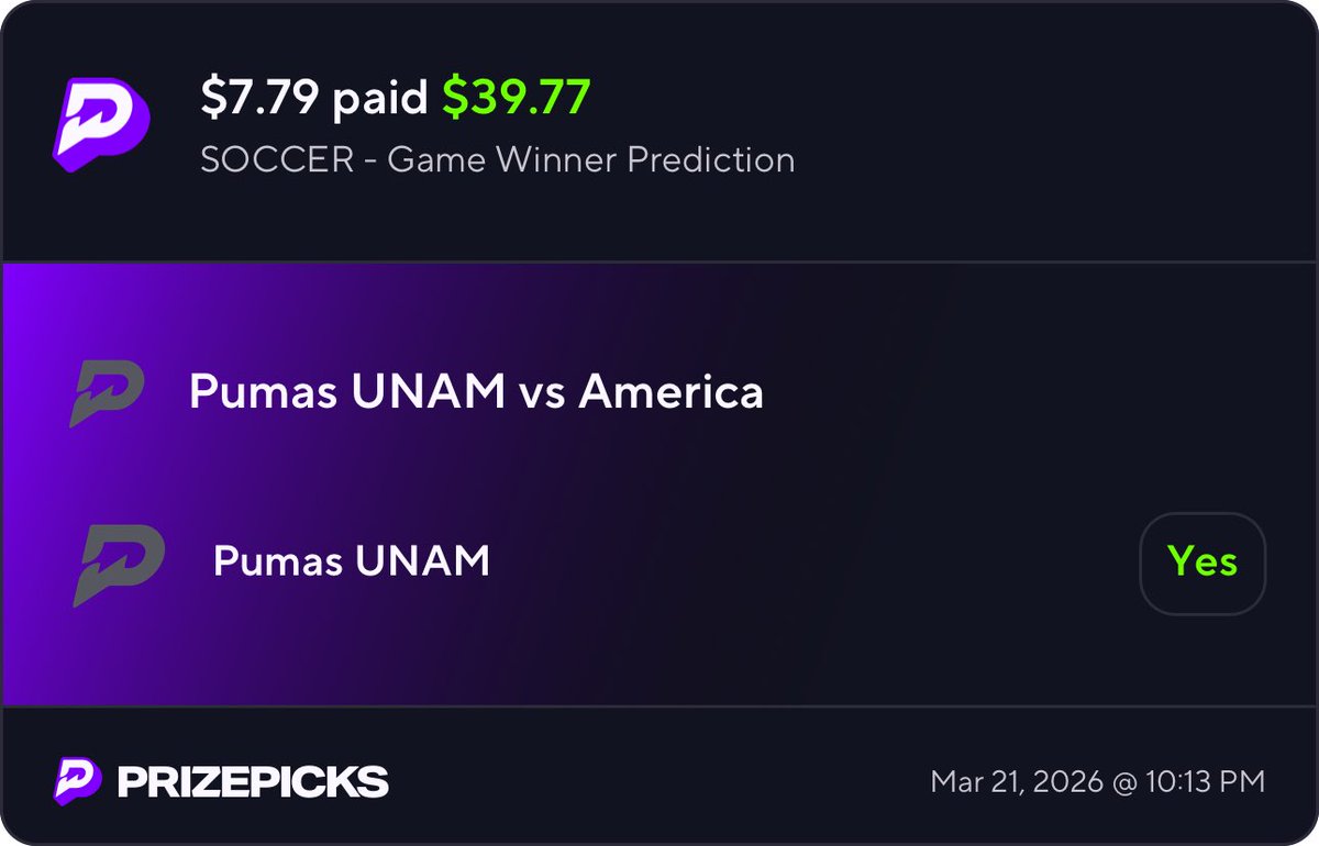 itsbeentendays's tweet photo. Calm Live Pick Last Night 💆🏻‍♂️ 
#potd #prizepicks #trending #soccer https://t.co/3xTPXgJCEc