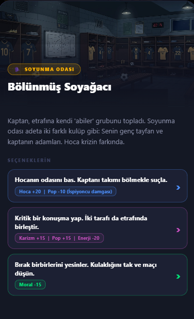 Sıkıcı futbol simülasyonlarından bıktığım için kendi oyunumu yapıyorum. Kararların bedelinin olduğu (mafya, şike, gece hayatı), kart tabanlı futbol RPG'si!  Arayüz tasarımlarını bitirdim, sizce nasıl duruyor? #indiedev #oyungeliştirme #mobiloyun