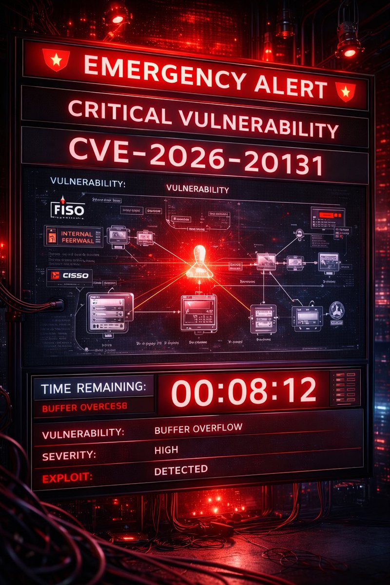 Ransomware_Help's tweet photo. 🔴 CRITICAL ALERT — PATCH TODAY
CVE-2026-20131 · Cisco Secure Firewall Management Center
CVSS: 10.0 (maximum possible)
The Interlock group exploited this vulnerability as a zero-day for 38 days before a patch existed.
Technique: insecure deserialization of Java byte stream. Allows unauthenticated remote code execution as root.
CISA deadline for federal agencies: today, March 22, 2026.
IOCs published by Amazon (MadPot):
→ Documented malicious IPs
→ Identified C2 domains
→ JA3 client fingerprints
If you have Cisco FMC in your infrastructure:
1.Check version using Cisco’s software checker
2.Apply the March 4 patch (includes 47 additional CVEs)
https://t.co/6Fi4Ru2MkT logs for anomalous HTTP requests to the management interface since January 26
If you detect activity prior to the patch: contact forensic analysis before any action.
🔗 https://t.co/fBlP5nV5K0
#CVE202620131 #CiscoFMC #Interlock #ZeroDay
