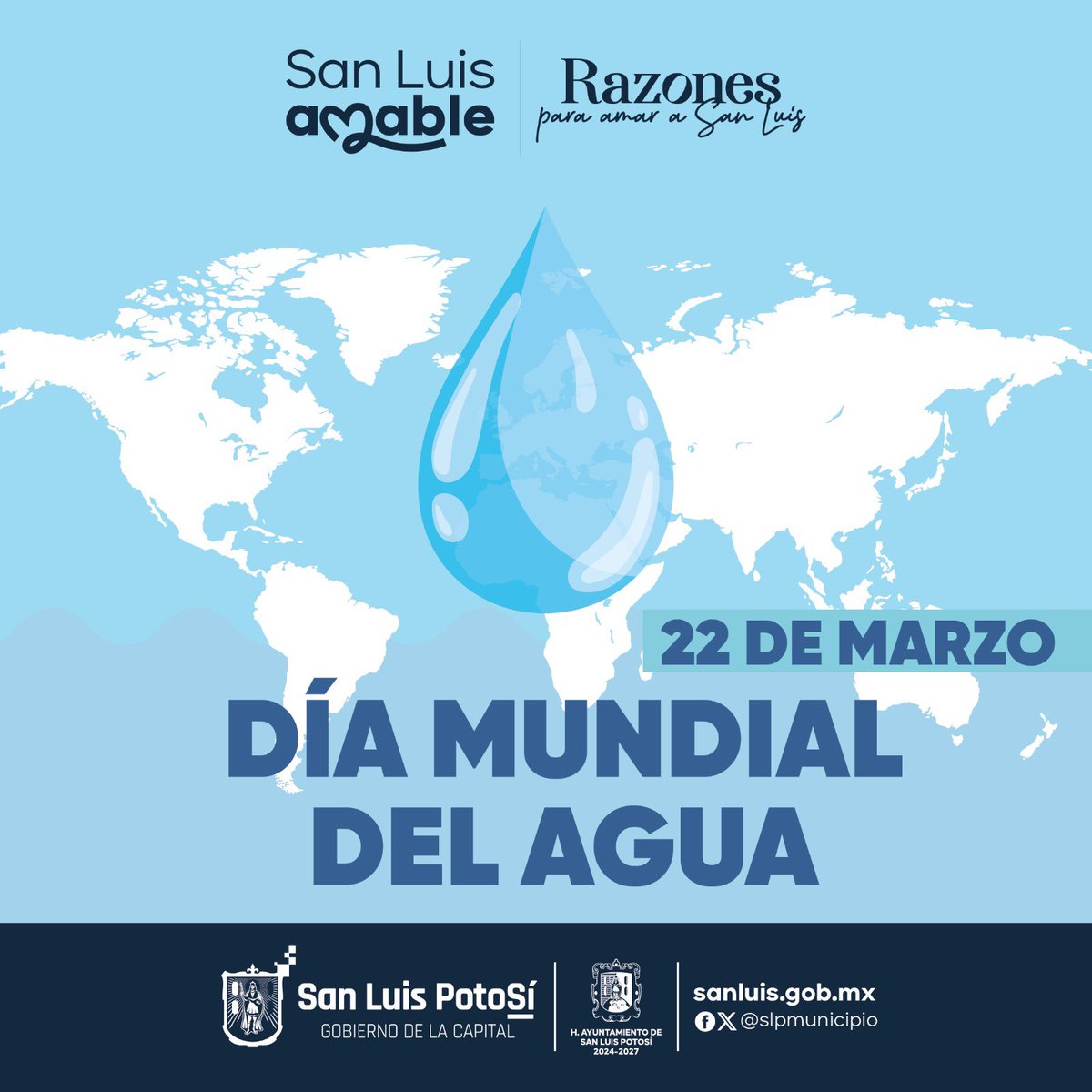 EF_Galindo's tweet photo. 💧 En este Día Mundial del Agua, refrendamos nuestro compromiso de garantizar el suministro continuo, suficiente y de calidad para las y los potosinos.

En #SanLuisAmable, trabajamos de manera permanente para fortalecer la infraestructura y promover el uso responsable de este recurso esencial.

El cuidado del agua es una responsabilidad de todas y todos. 🙌🏻