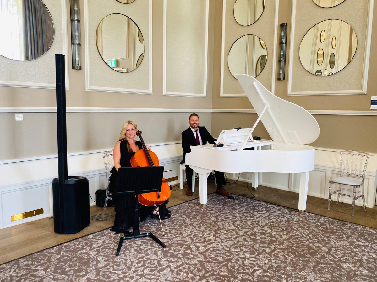 DJSaxPiano's tweet image. Cello &amp;amp; Piano Duo with Grand White Piano Shell | Wedding at De Vere Beaumont Estate, Windsor🎻🎹

#cellist #pianist #cellopiano #weddingduo #pianoshell