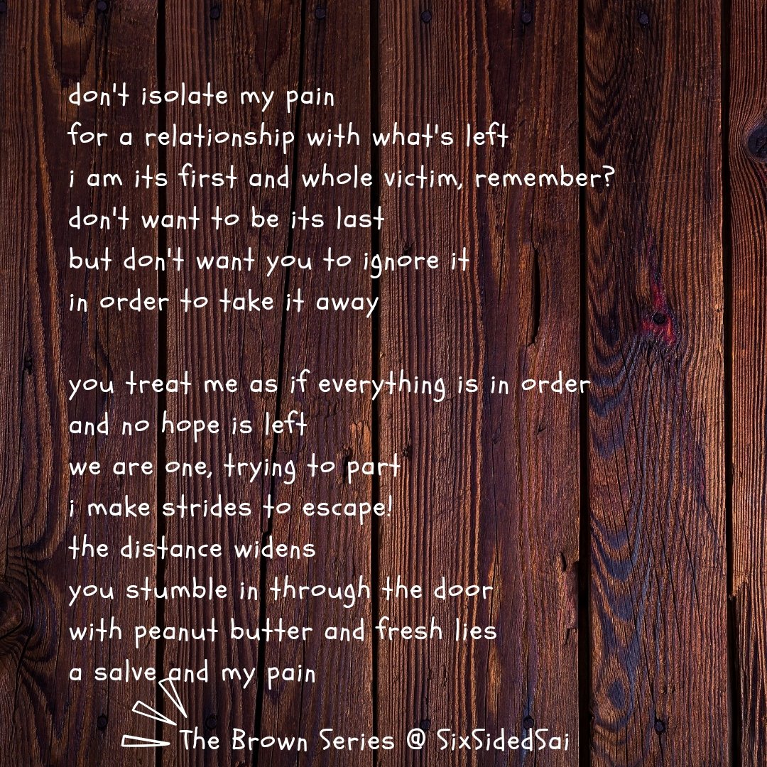 "and no hope is left..."

The Brown Series 🤎

#poetry #poem #poemseries #thebrownseries #tbs