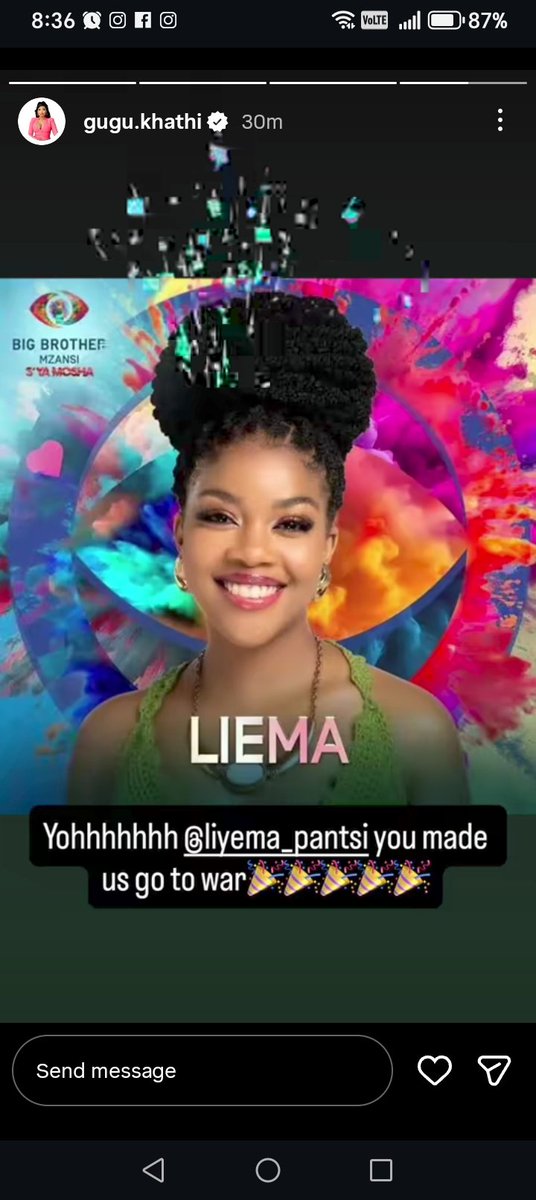 Gugu Khathi Dj Tira's wife congratulating Liema Pantsi on her win in BBMzansi😭😭🌸🌸🌸🎊🎊🎊
#LiemaPantsi
#BBMzansiS6
#BBMzansi