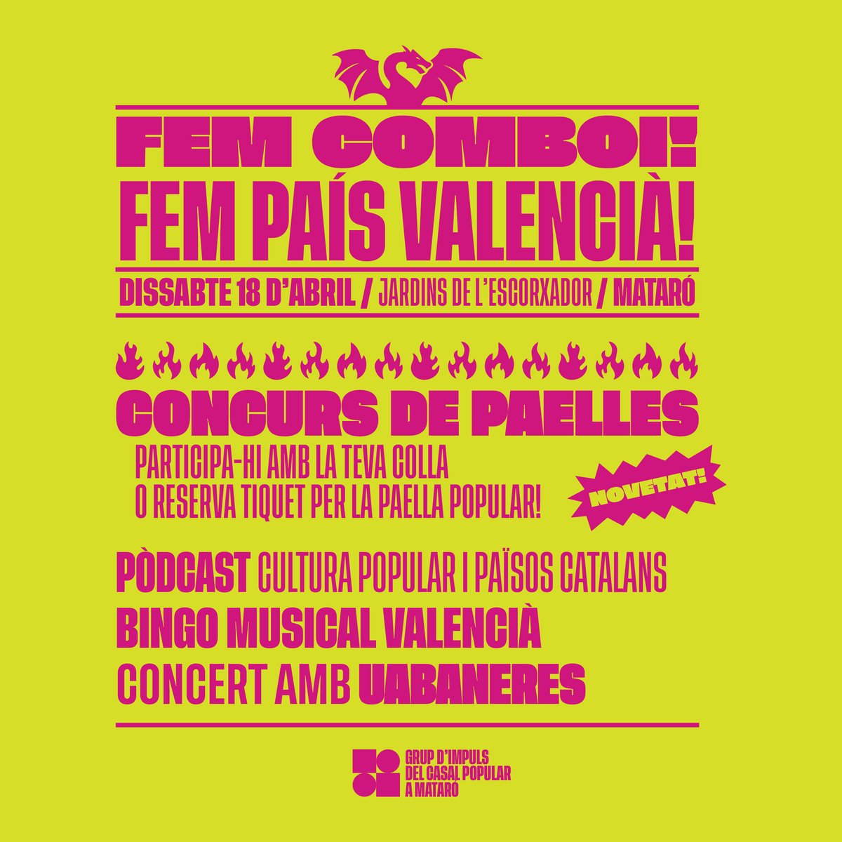🔥 Fem comboi! Fem País Valencià!

📢 El 18 d'abril tornarem a organitzar una jornada per a celebrar la Diada del País Valencià

🥘 I aquest cop amb una novetat important: farem concurs de paelles!

🙋🏻‍♀️ Apunta't al formulari: forms.gle/to3Vbzqyd3yAtH…