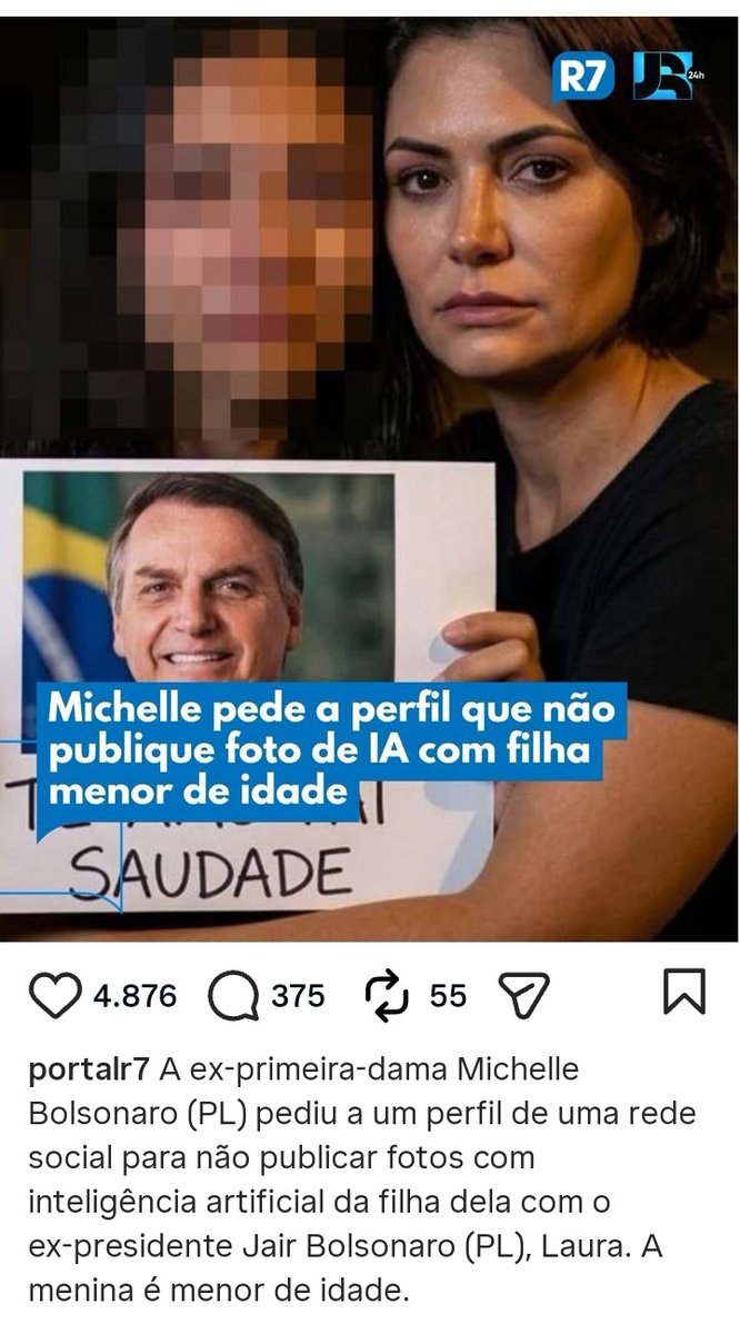 A Michelle não gostou de ver imagens de IA da sua filha Laurinha. E como mãe, ela está certíssima.
