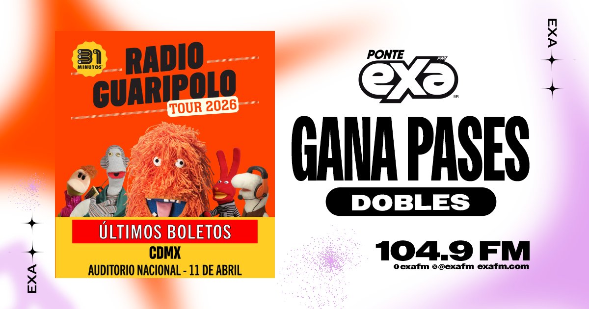 ¡Prepárate para gritar de emoción!  "Radio Guaripolo Tour 2026" de 31 Minutos llega al Auditorio Nacional este 11 de abril, ¡y nosotros tenemos PASES DOBLES para vivir esta experiencia al máximo! ✨ 
No te quedes con las ganas de ver a Tulio, Juanín, Juan Carlos Bodoque, y claro,