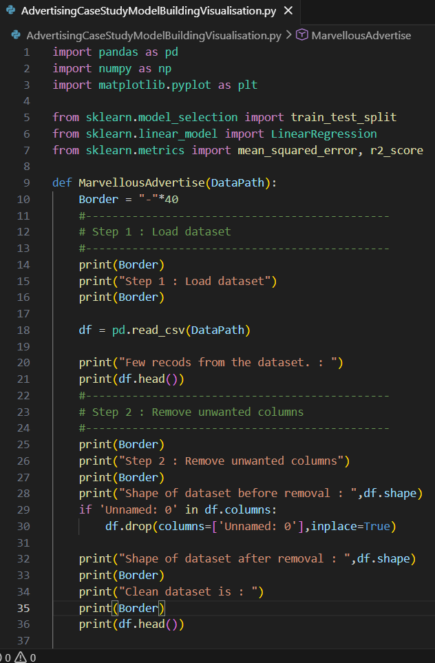 shreyadatasci's tweet photo. Day 16 of #100DaysOfDataScience π
Worked on an Advertising dataset and built a Linear Regression model to predict sales. π
Cleaned dataset
Checked missing values
Analyzed statistical summary
Explored correlation between features
#DataScience #ML #Python #LinearRegression https://t.co/2jMVJ5Fk6K