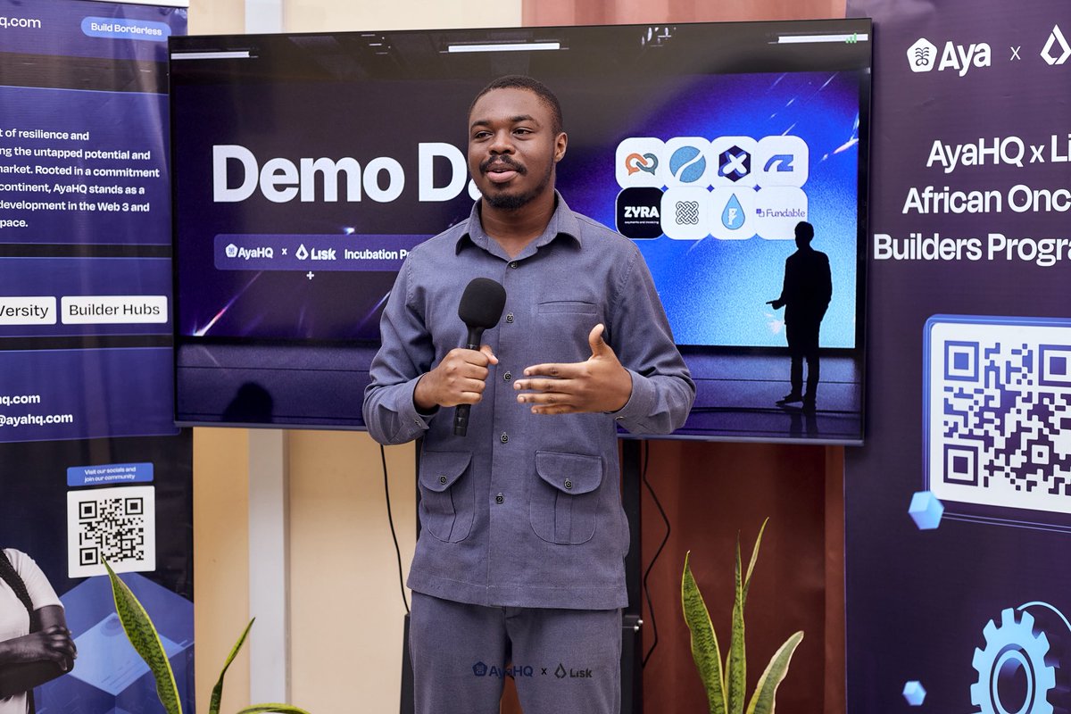 Presented <a href="/Myzyraxyz/">Zyra</a> at Demo day at <a href="/ayahq_/">AyaHQ (Techstars '23)</a> <a href="/Lisk/">Lisk</a> <a href="/LiskAfrica/">Lisk Africa</a> Founders Summit

A tool for Ghanaian businesses to accept crypto 

This is especially an opportune time to enter the market with such a product because just last December crypto was legalized in Ghana

Thank you Aya